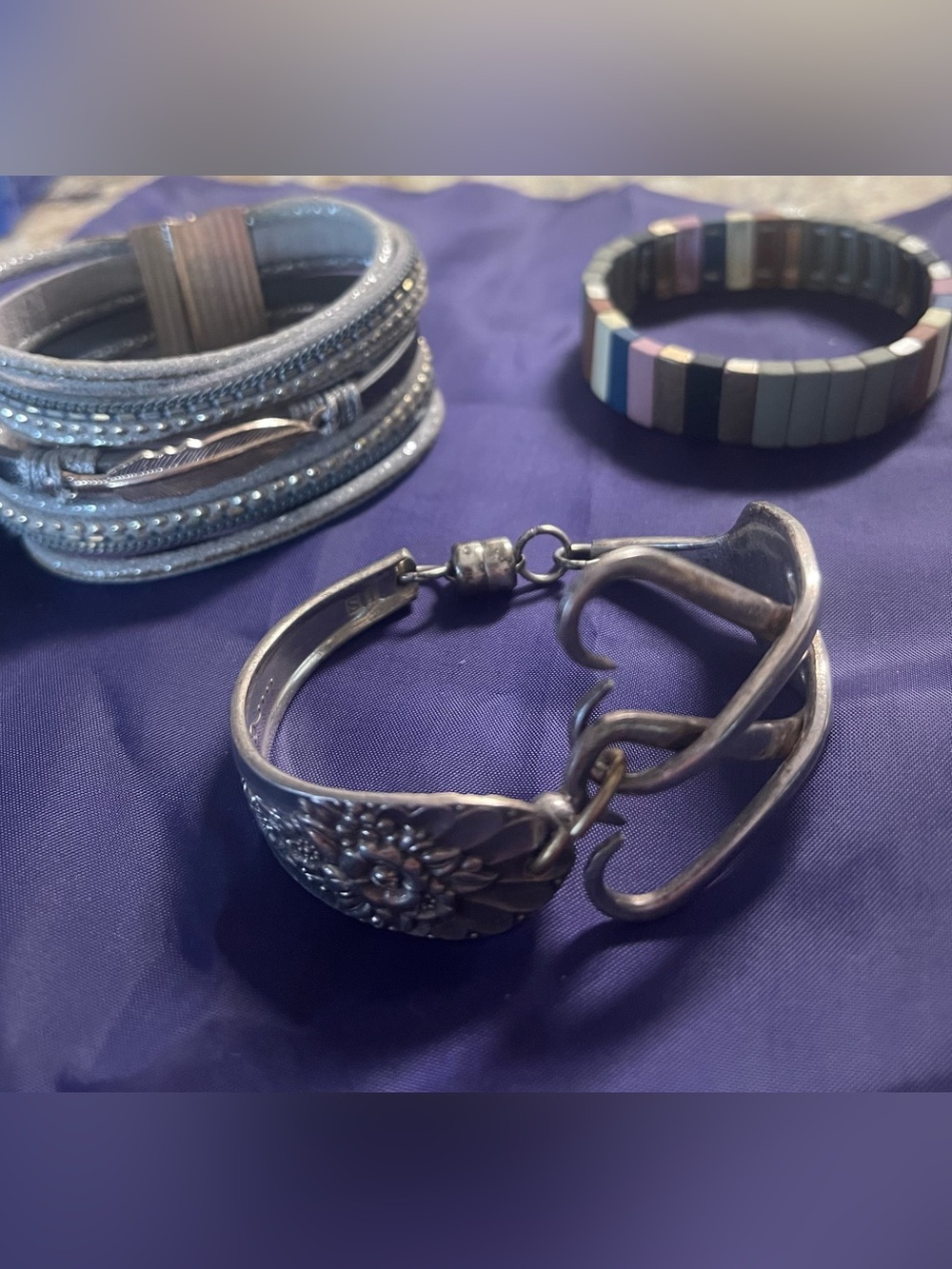 Silver Floral Spoon Bracelet - Women's Silver Bracelet